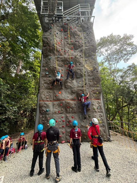 Our Primary 5 students doing Abseiling at the Outdoor Adventure Camp